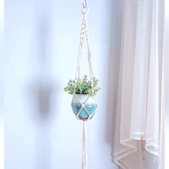 🆕🪴Modern BÖhÖ Home Decor Macramé Woven Fiber Artistry Contemporary 🪴Hanger - Picture 5 of 14